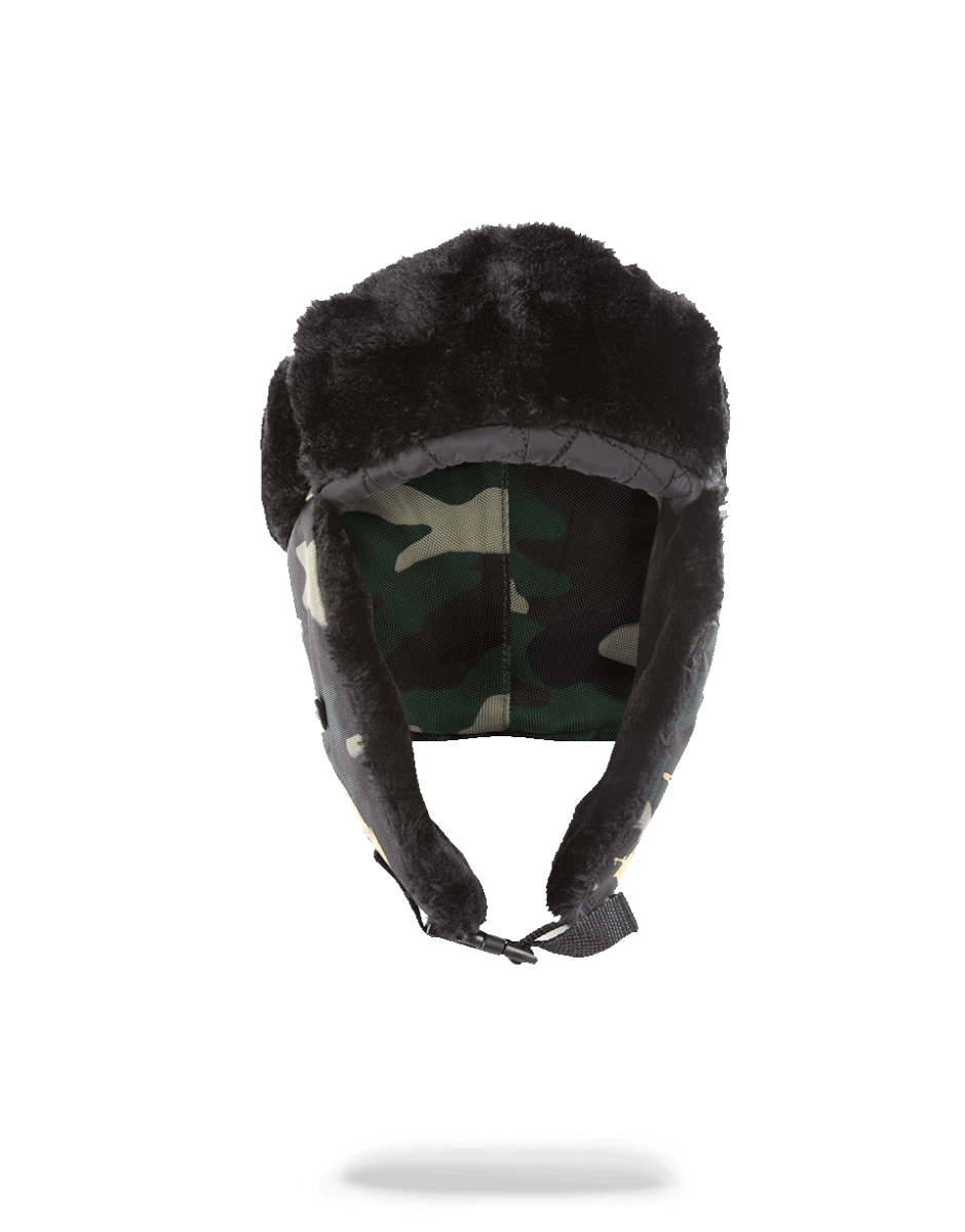 GOLD STENCIL CAMO AVIATOR HAT