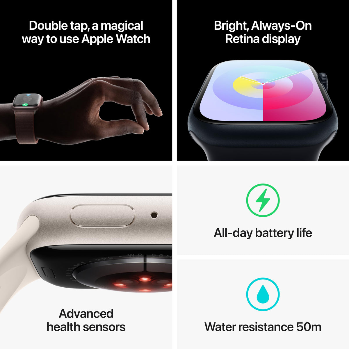 Apple Watch Series 9 (GPS) 45mm Aluminum Case with Light Pink Sport Band - M/L - Pink - MR9H3LL/A