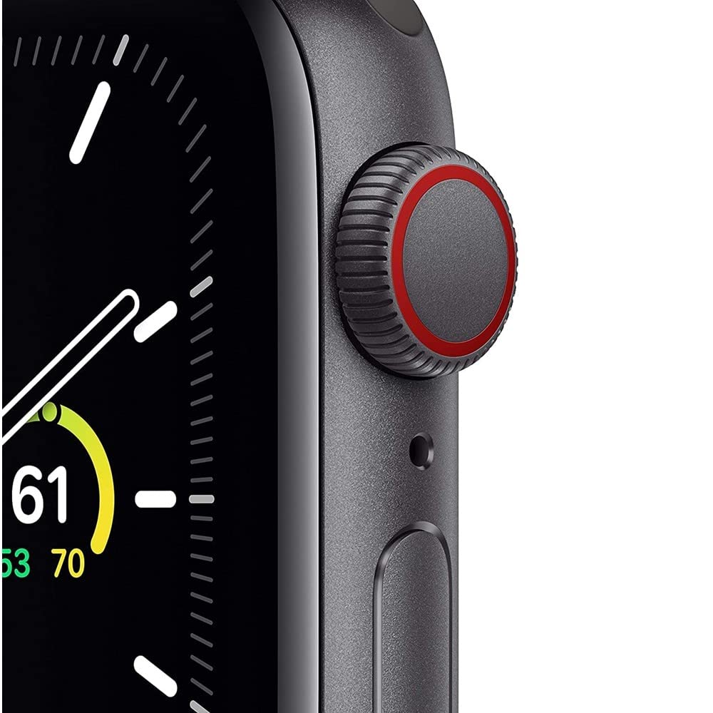 Apple Watch SE GPS 44mm Space Gray Aluminum Case with Black Sport Band-Space gray - MYDT2LL/A