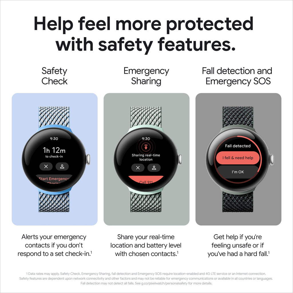 Google Pixel Watch 2 - 41mm Silver Aluminum Case with Porcelain Active Band - LTE - GA05015-US