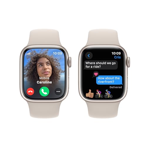 Apple Watch Series 9 (GPS + Cellular) 41mm Starlight Aluminum Case with Starlight Sport Band - M/L - MRHP3LW/A