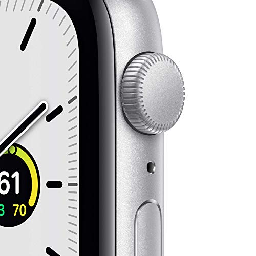 Apple Watch SE (GPS) 44mm Silver Aluminum Case with White Sport Band - MYDQ2LL/A