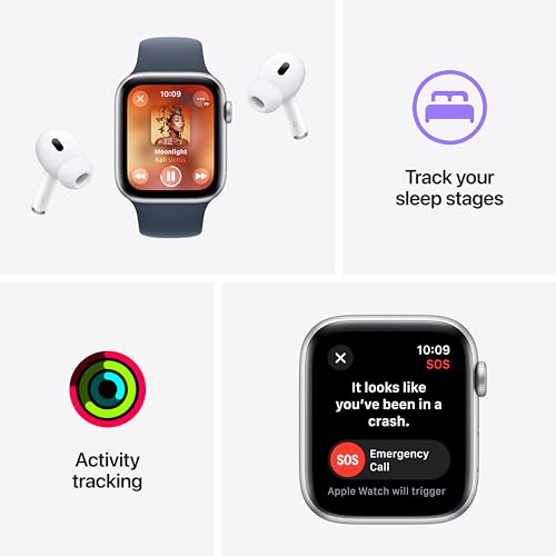 Apple Watch SE 2nd Generation (GPS + Cellular) 40mm Midnight Aluminum Case with Midnight Sport Loop - MRGD3LL/A