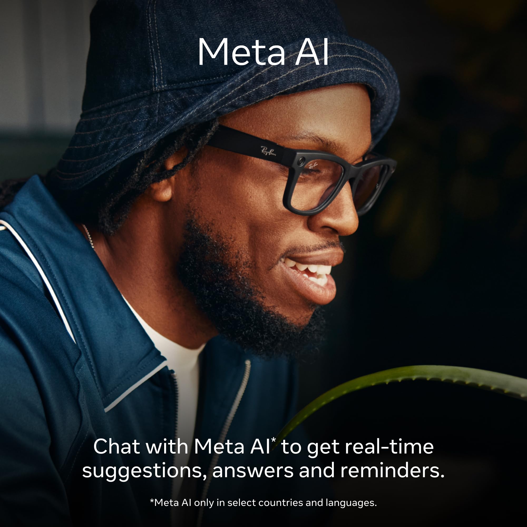 Ray-Ban Meta Skyler Glasses with Meta AI ? Audio, Photo, and Video Compatibility ? Transitions Cerulean Blue Lenses ? Shiny Black ? 601/MF52