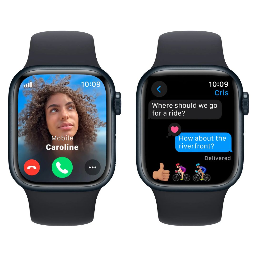 Apple Watch Series 9 (GPS + Cellular) 41mm Aluminum Case with Midnight Sport Band - S/M - MRHR3LL/A