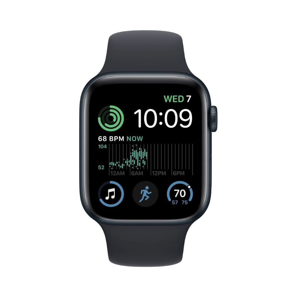 Apple Watch SE 2nd Generation (GPS) 44mm Aluminum Case with Midnight Sport Band - S/M - Midnight - MNTF3LL/A