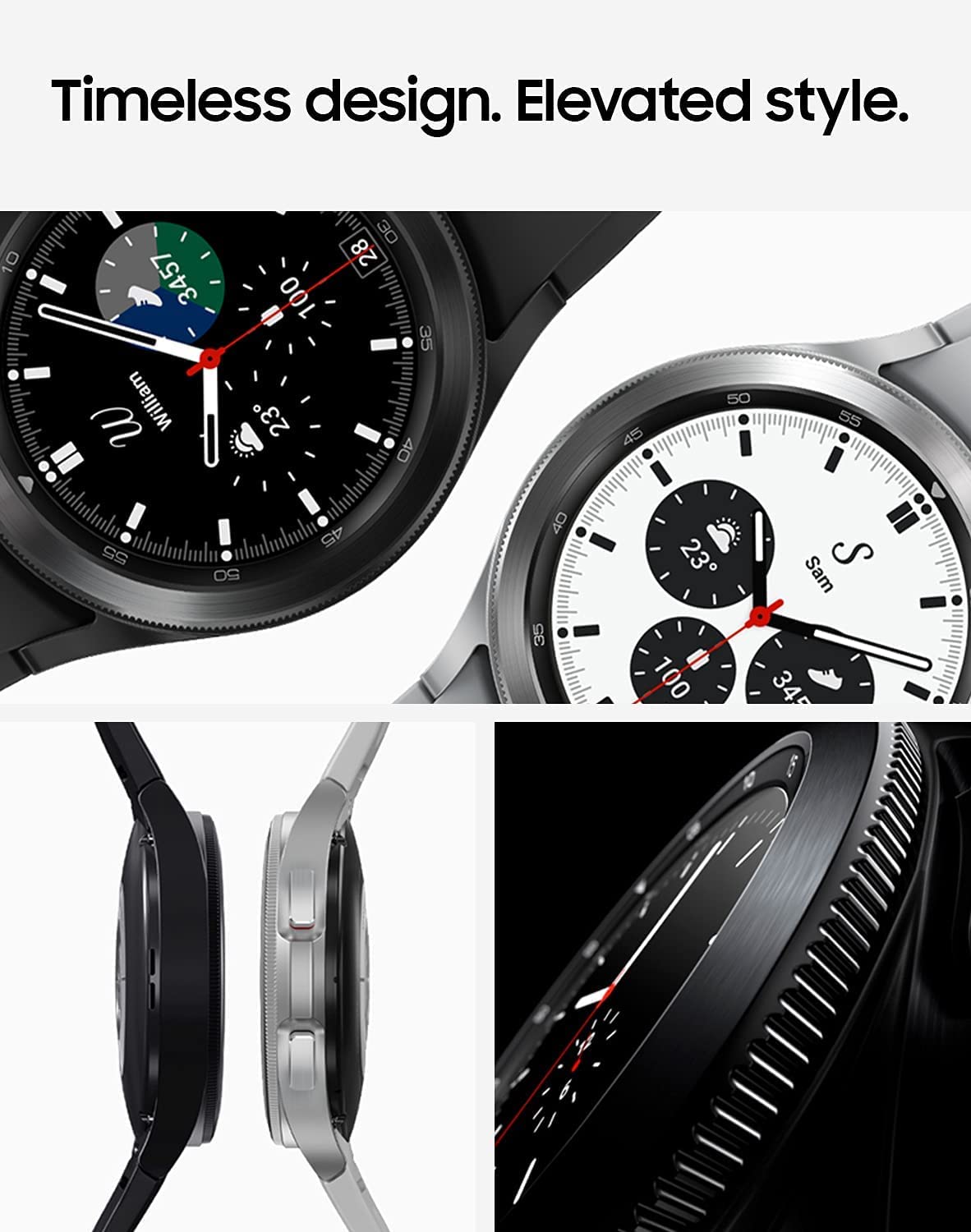 Samsung Galaxy Watch 4 Classic 46mm Smartwatch - ECG, Health & Fitness Tracker, GPS, Fall Detection, Bluetooth, US Version (Black) - SM-R890NZKCXAA