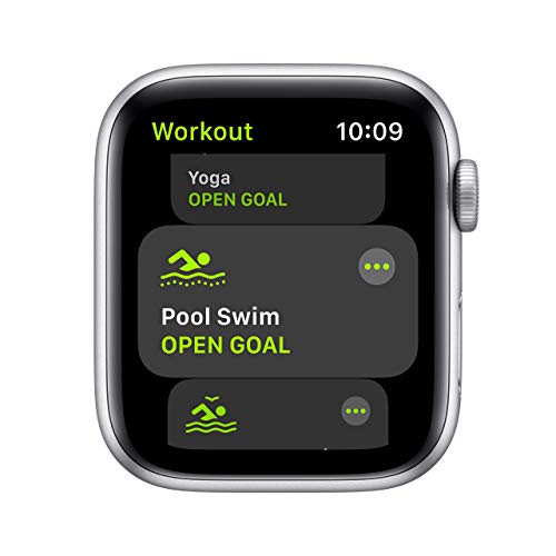Apple Watch SE (GPS) 44mm Silver Aluminum Case with White Sport Band - MYDQ2LL/A