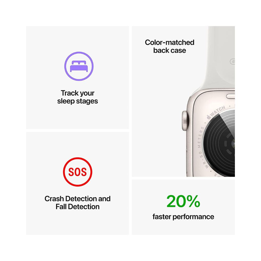 Apple Watch SE 2nd Gen GPS+Cellular 44mm Starlight Al w/ Starlight Sport Band - M/L - MRGW3LL/A