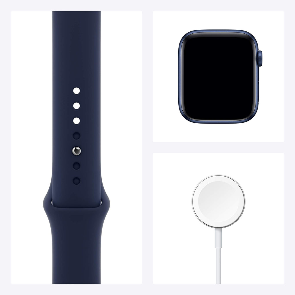 Apple Watch Series 6 GPS 44mm Blue Aluminum Case with Deep Navy Sport Band Blue - M00J3LL/A