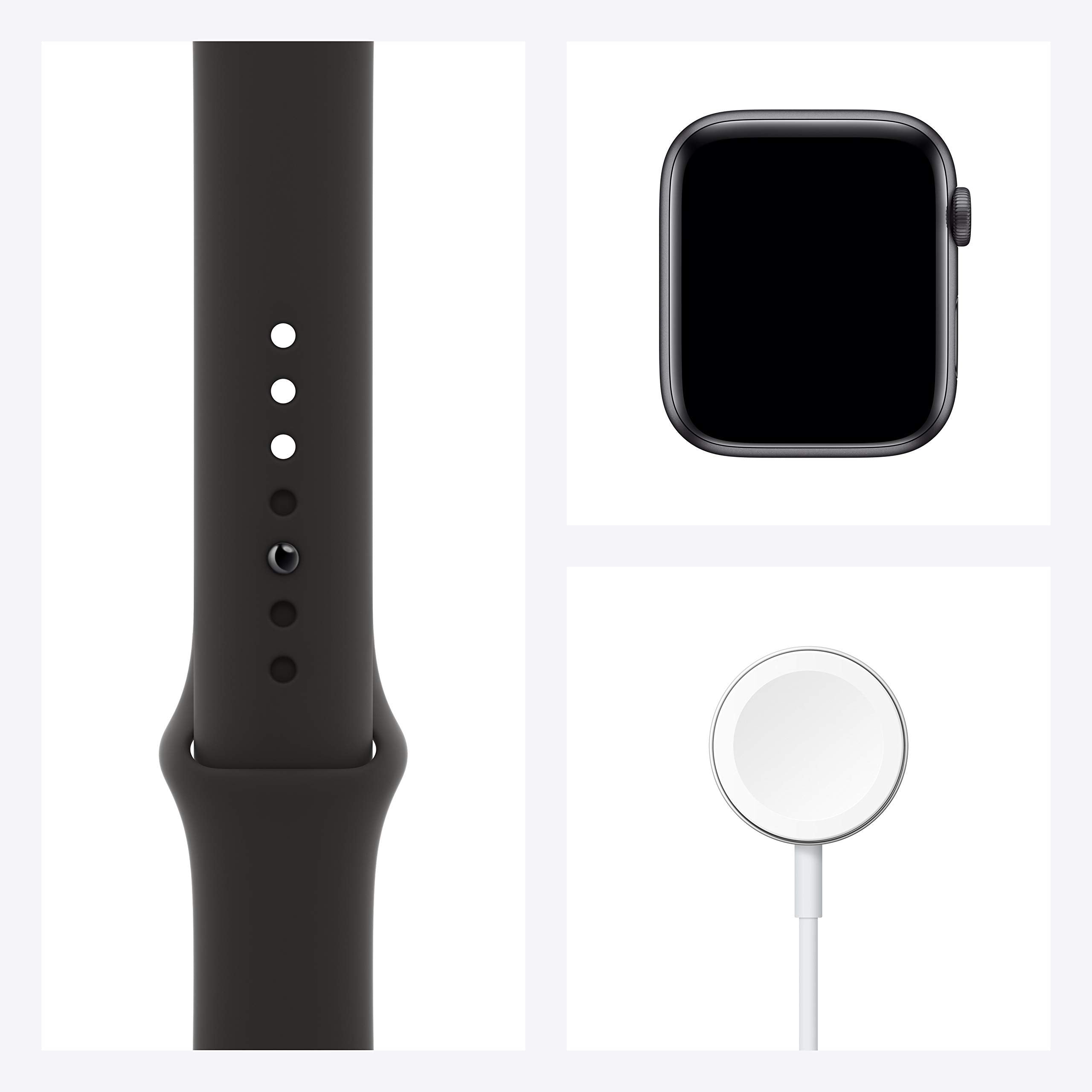 Apple Watch Series 6 GPS 44mm Space Gray Aluminum Case with Black Sport Band - M00H3LL/A