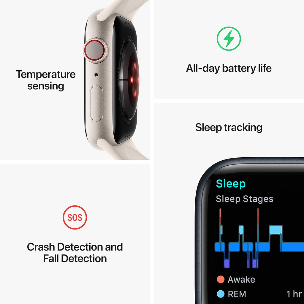Apple Watch Series 8 GPS + Cellular 41MM (RED) Aluminum Case with (RED) Sport Band Red -  S/M - MNV13LL/A