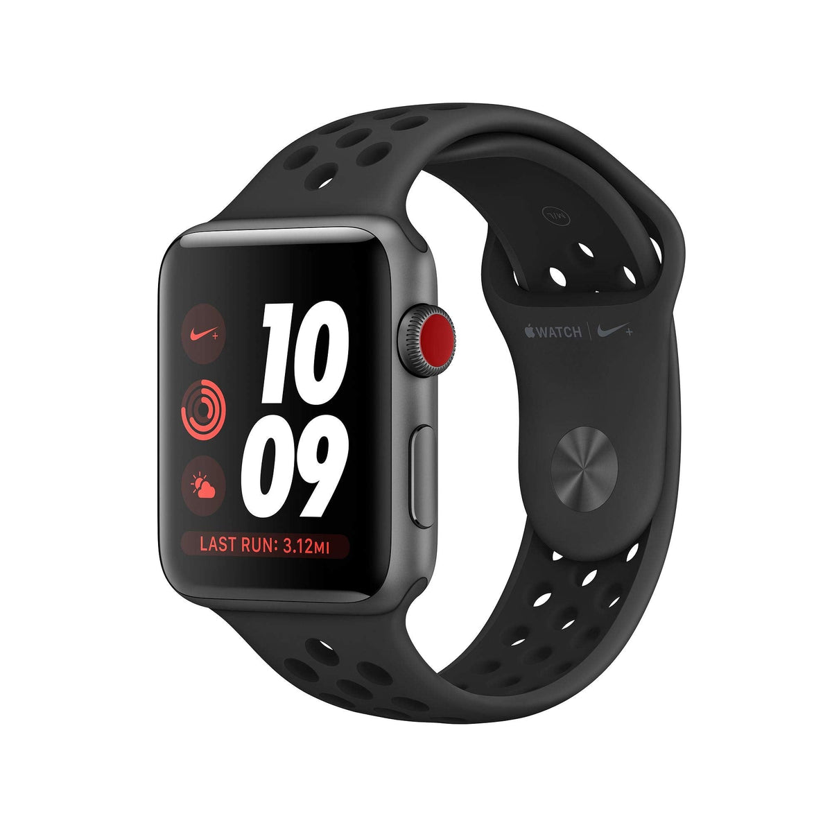 Apple Watch Nike+ Series 3 (GPS + Cellular) 42mm Space Gray Aluminum Case with Anthracite/Black Nike Sport Band - Space Gray - MQLD2LL/A