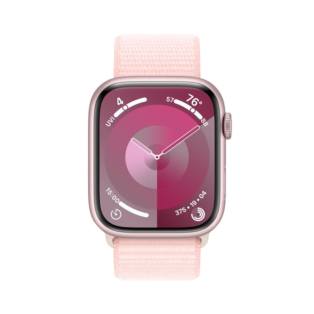 Apple Watch Series 9 (GPS + Cell) 45mm Pink Aluminum Case with Light Pink Sport Loop (Adjustable) - MRMM3LL/A