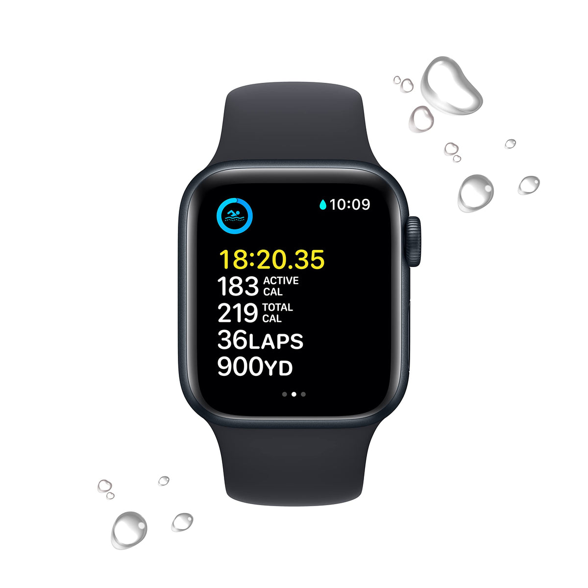 Apple Watch SE (2nd Gen) (GPS + Cellular, 40mm) - Midnight Aluminum Case with Midnight Sport Band, M/L - MRG93LL/A