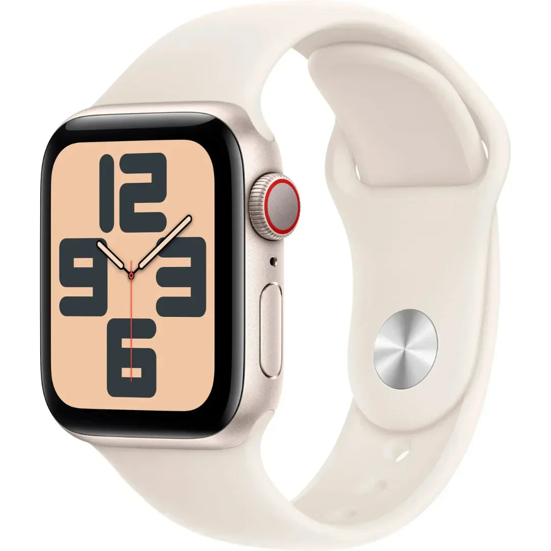 Apple Watch SE 2nd Gen (GPS+Cellular) 40mm Aluminum Case with Starlight Sport Band - S/M