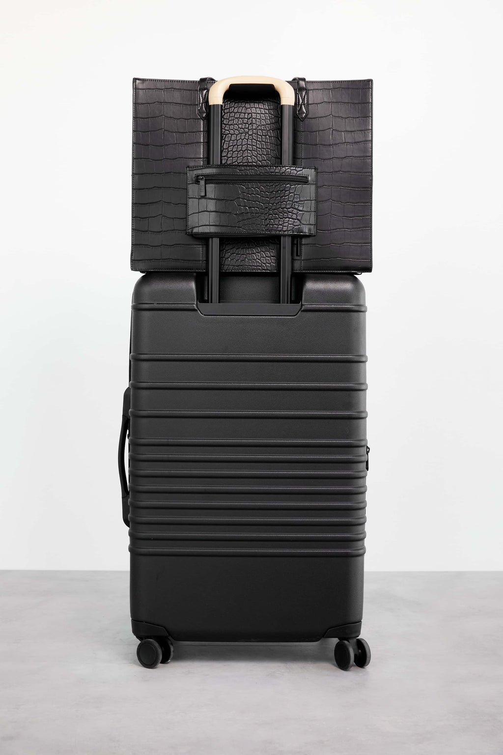 Resale The Large Work Tote in Black Croc