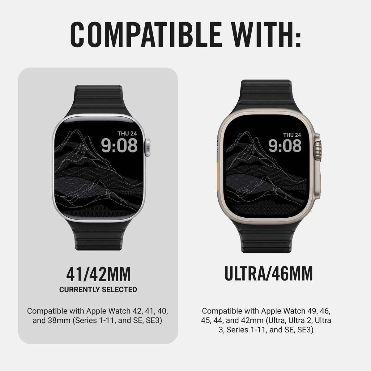 Everyday Watch Straps - 41/42mm - Matte Black