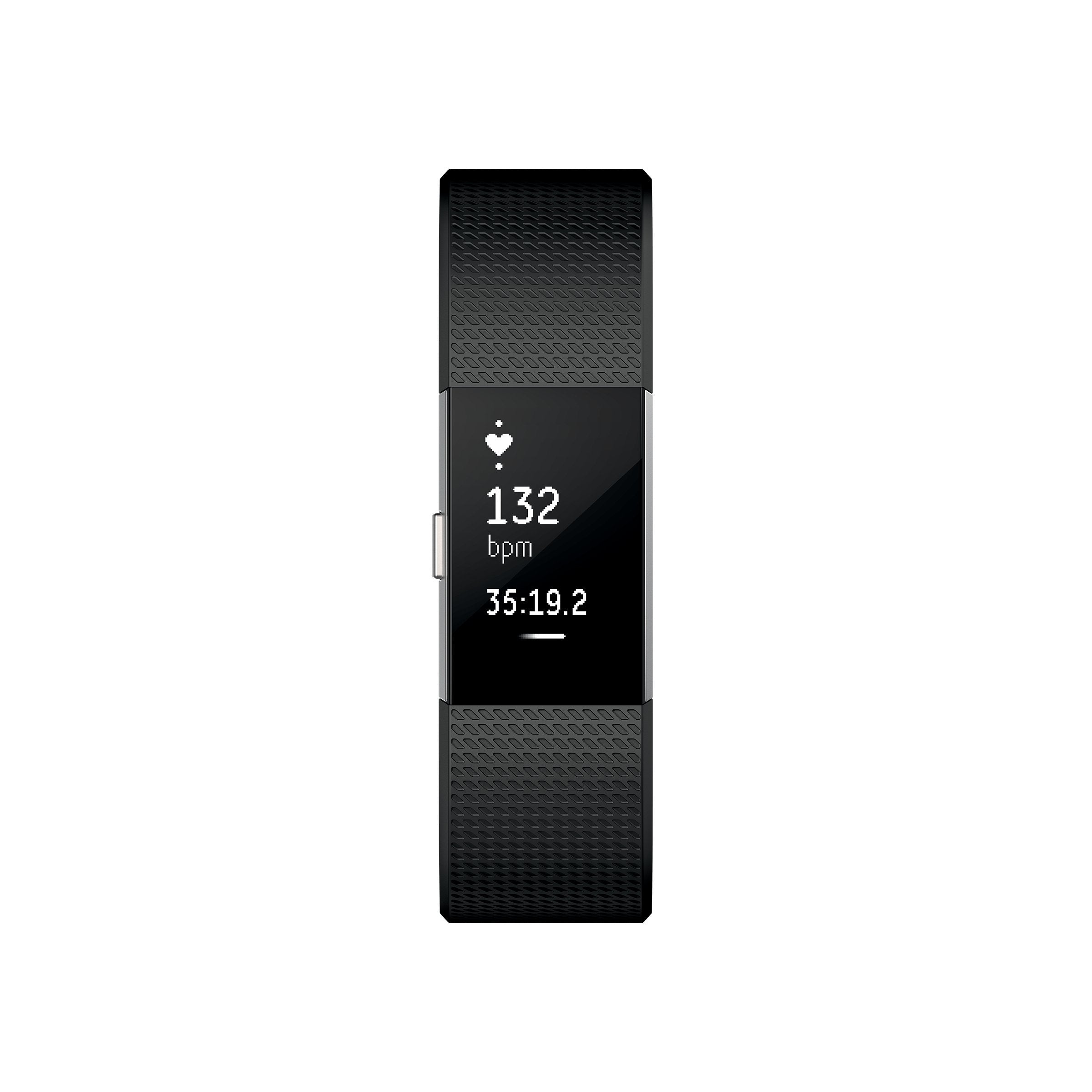Fitbit Charge 2 Heart Rate + Fitness Wristband, Special Edition, Gunmetal (Black), Large - FB407GMBKL