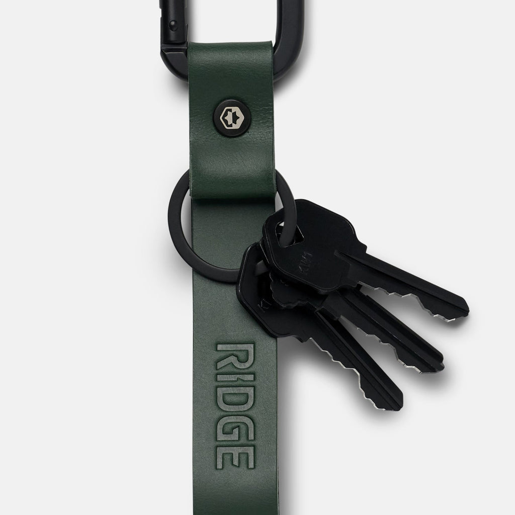 Everyday Keychain - Hunter Green Leather