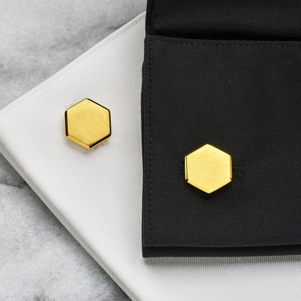 Tie Bar & Cufflinks Kit - 24K Gold