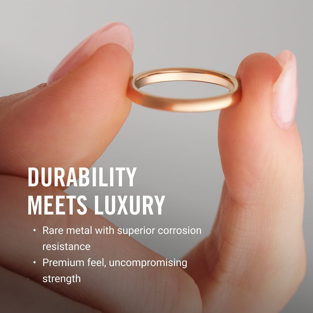 Ridge 2mm Rounded Ring Set - 14K Rose Gold