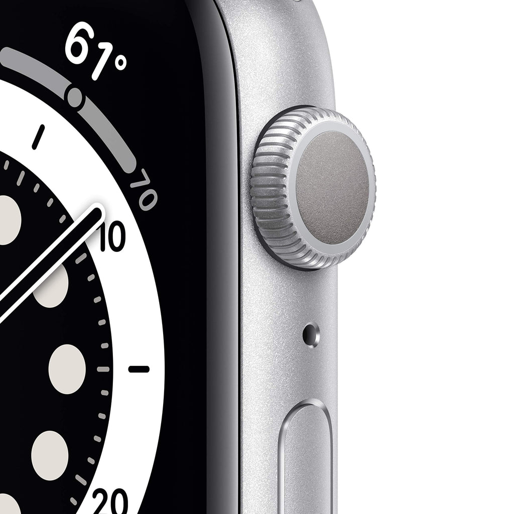 Apple Watch Series 6 44mm Silver Aluminum Case with White Sport Band GPS - M00D3LL/A