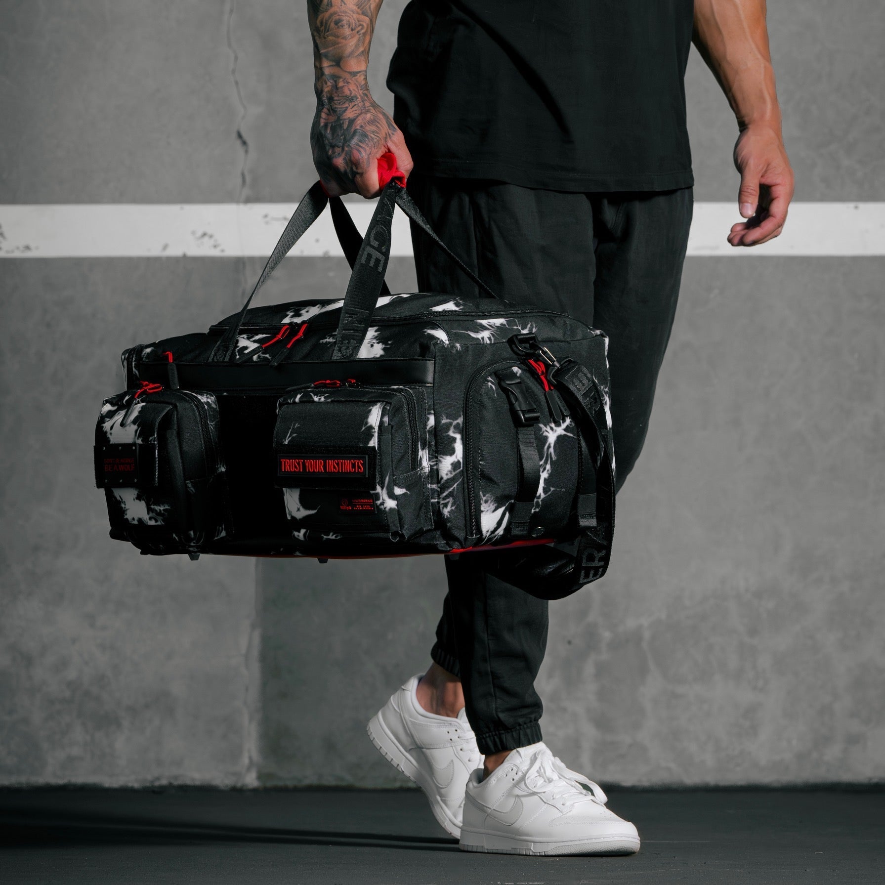 40L Ultimate Duffle Bag Black Lightning Immortal Red (SALE)