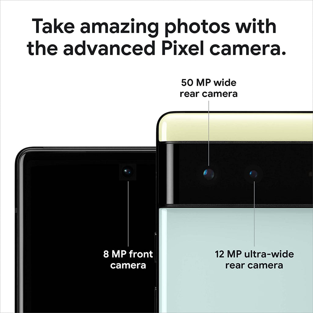 Google Pixel 6-5G Android Phone - Unlocked Smartphone with Wide and Ultra Wide Lens - 128 GB - Sorta Seafoam