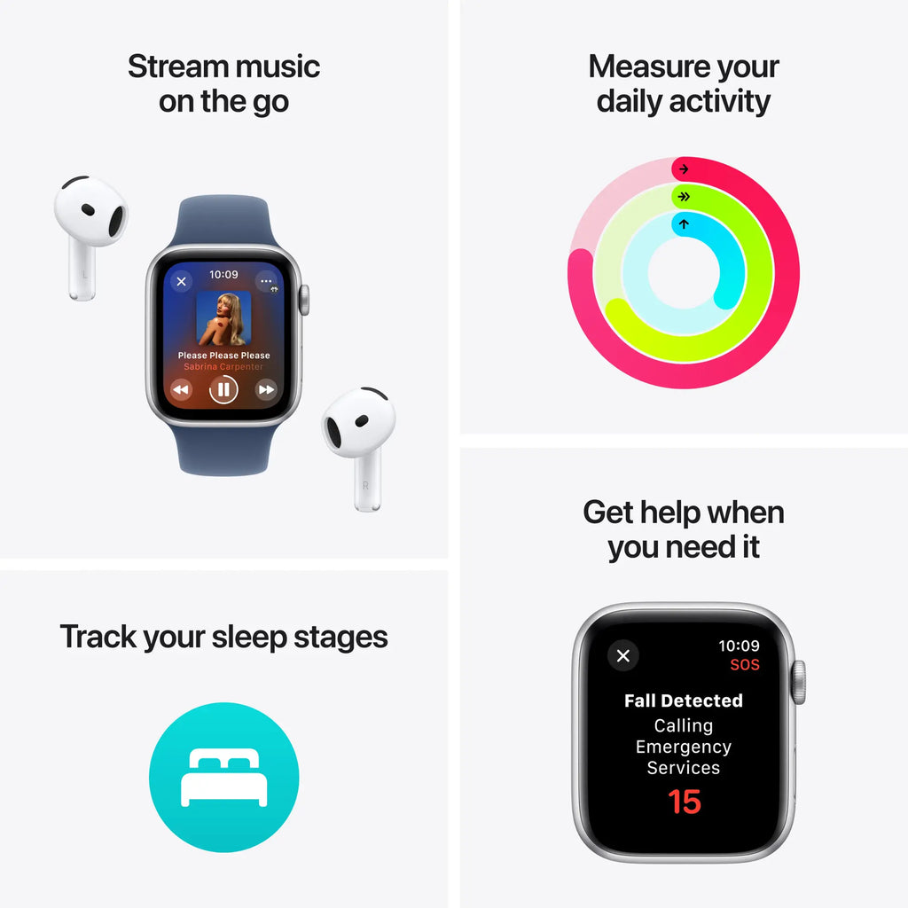 Apple Watch SE 2nd Gen (GPS+Cellular) 40mm Aluminum Case with Starlight Sport Band - S/M