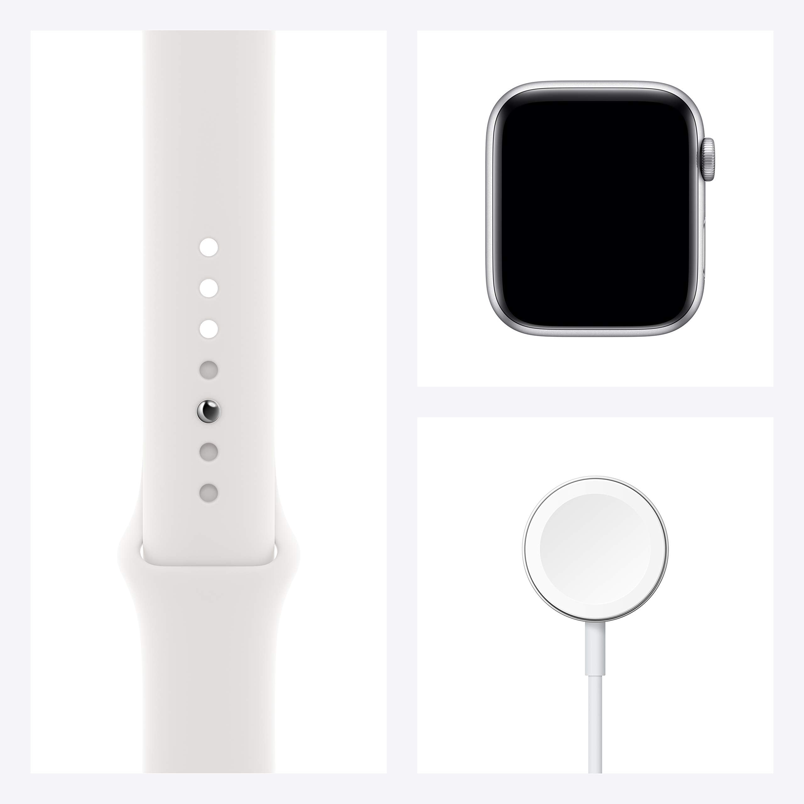 Apple Watch Series 6 44mm Silver Aluminum Case with White Sport Band GPS - M00D3LL/A