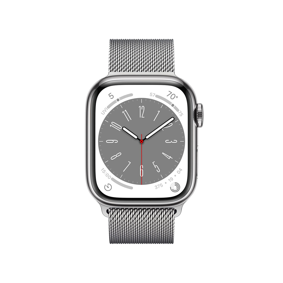 Apple Watch Series 8 GPS+Cell 41MM Stainless Steel Case - Milanese Loop - Silver - MNJ73LL/A